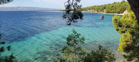 Pristine blue waters of Golden Horn Beach
