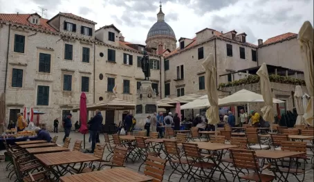 Square in Old Dubrovnik. So many eating options!