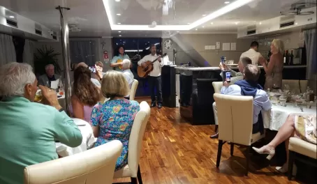 The Captain's dinner on board with live music