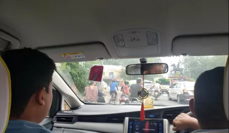Driving the Delhi streets, always lots of people