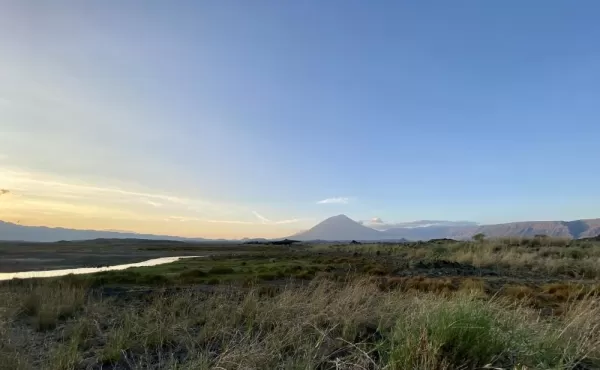 View of Ol Doinyo Lengai Volcano from Lake Natron