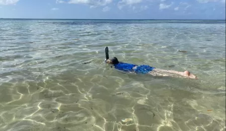 This kid can snorkel!
