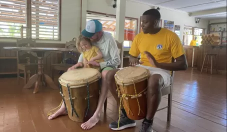 Tyler teaching us how to drum