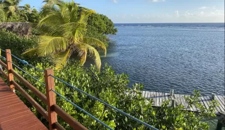 View from our deck at Pelican Beach Resort - South Water Caye