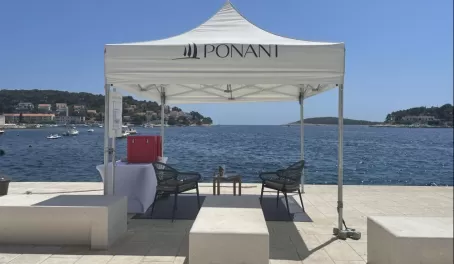 Ponant Stand in Hvar - Shadow and Water for Ponant Passengers