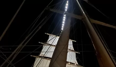 Sailing at night on the Star Flyer