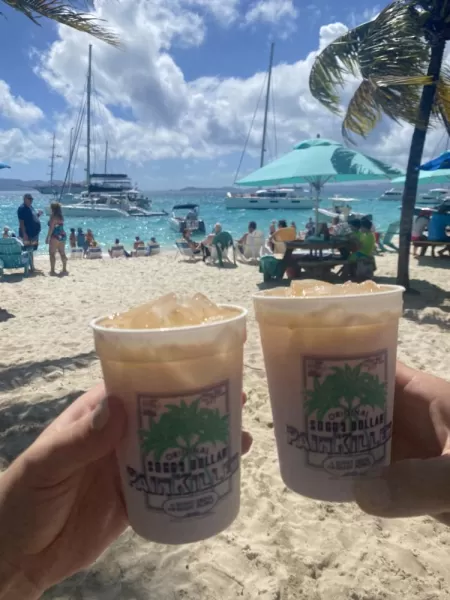 Painkillers at the famous Soggy Dollar in Jost Van Dyke