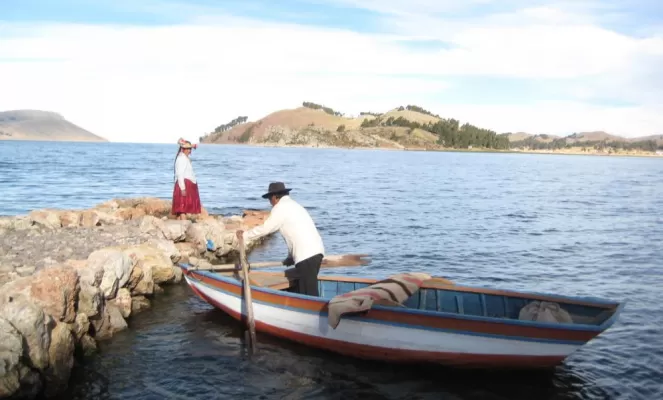Our host and hostess on Ticonata Island - Lake Titicaca