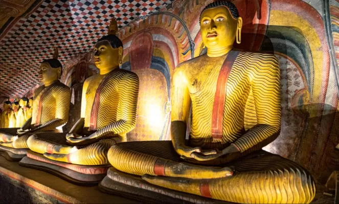 Dambulla Royal Cave Temple and Golden Temple in Sri Lanka