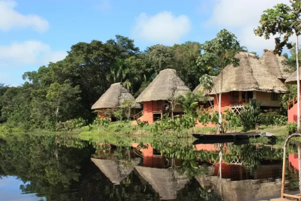 12 luxury cabanas house guests in comfort at the Napo Wildlife Center