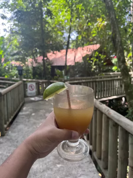 Refreshing drink offered by Aninga Lodge