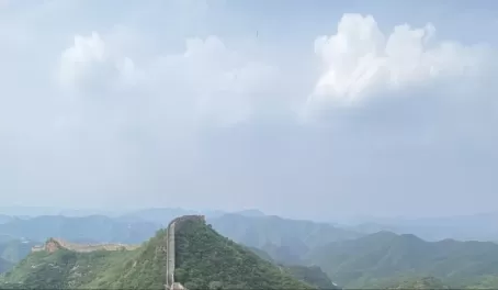 Taking in the vista at the Jinshanling section of the Great Wall