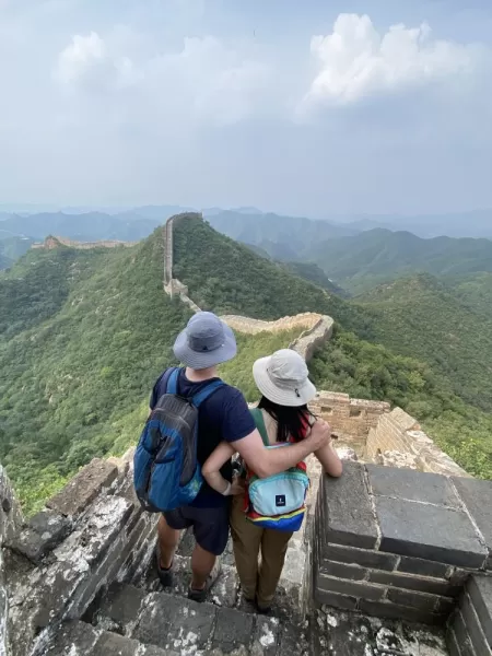 Taking in the vista at the Jinshanling section of the Great Wall