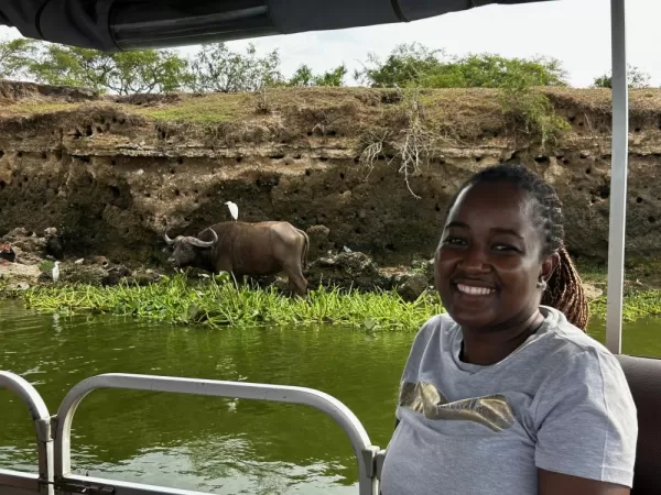 Kazinga Channel Cruise - enjoying the buffalo and crane