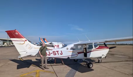Cessna 210 for my bush flight to Lowe Zambezi National Park