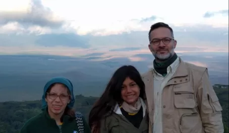 Along the rim of the Ngorongoro Crater