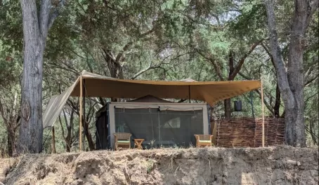 Kutali Camp tent along the Zambezi River