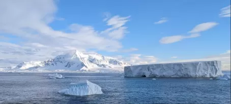 Icebergs and Adelaide Island
