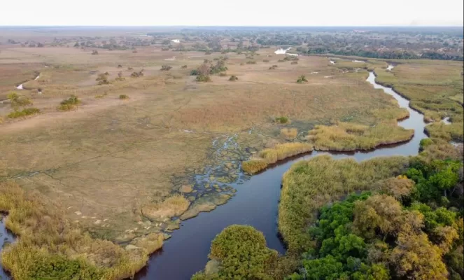 Okavango Delta around Nxamaseri Island Lodge