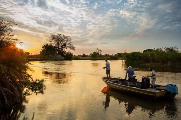Fishing in Okavango Delta around Nxamaseri Island Lodge