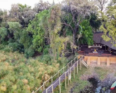 Aerial View of the Nxamaseri Island Lodge