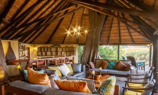Lounge and Bar at Nxamaseri Island Lodge
