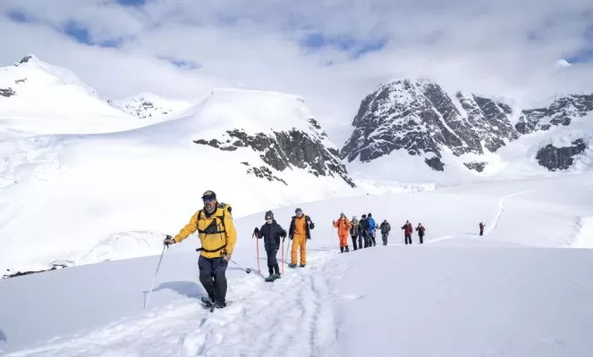 Hiking in Antarctica on a Magellan Explorer cruise