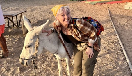Hot air balloon and donkey friend in Egypt