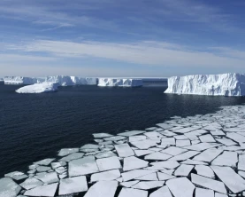 Aerial view of pack ice in Ross Sea, Antarctica