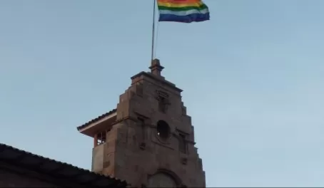 Peaceful Quechua flag in Cusco