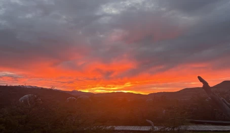 Sunrise at EcoCamp Patagonia