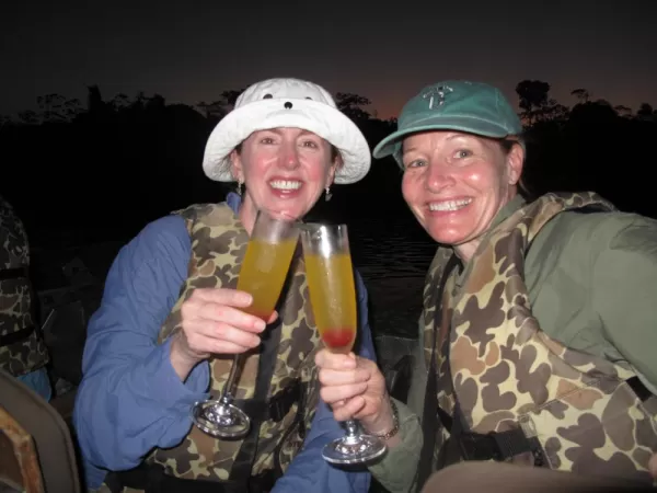 Drinking champagne on the Amazon.  Incredible!