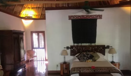 Beautiful Bali-style room at Turtle Inn in Placencia