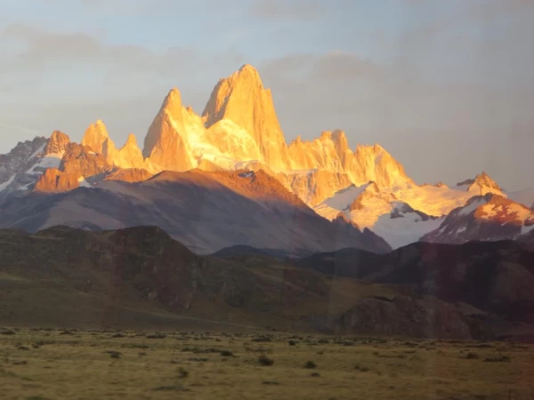 The view of Fitz Roy from the bus leaving Chalten