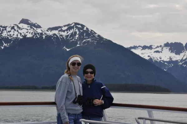 Aspen and I on deck the Baranof Dream