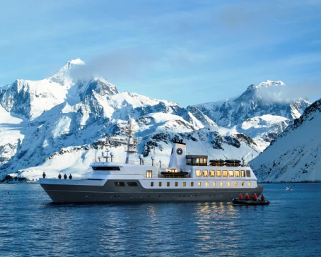 Explorer Yacht Aureum at King Edward Point, South Georgia