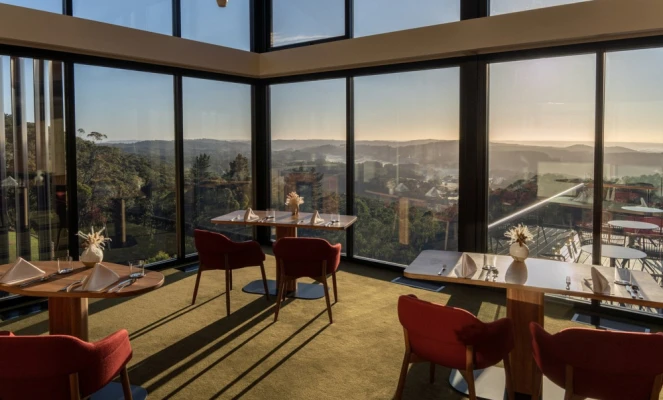 View from Sequoia Lodge's lounge over the Piccadilly Valley.