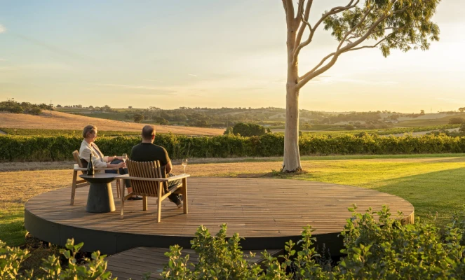 The Louise' s Lodge Terrace at sunset in Barossa Valley