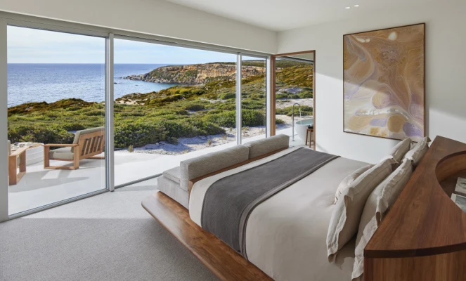 View from Southern Ocean Lodge's bedroom