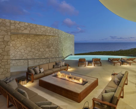 Outdoor firepit at Southern Ocean Lodge in Kangaroo Island