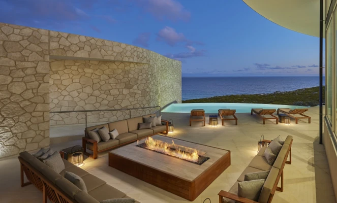 Outdoor firepit at Southern Ocean Lodge in Kangaroo Island
