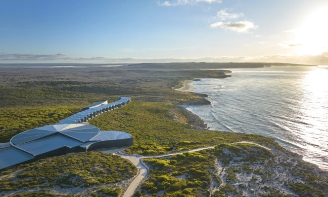 Aerial view of the Southern Ocean Lodge in Kangaroo Island