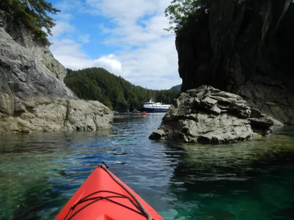 Kayak through the crystal blue waters.