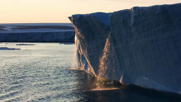 Iceberg view at sunset.