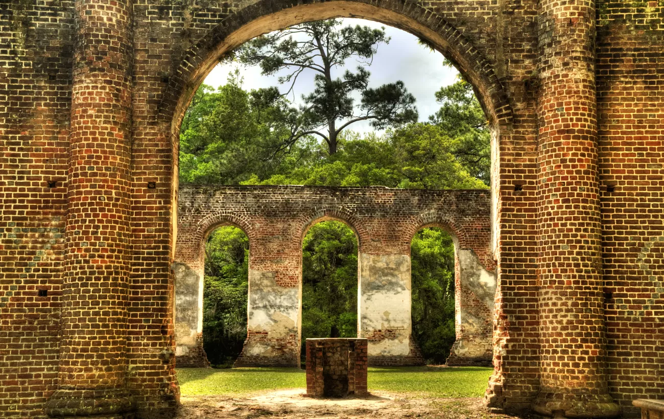 Old Sheldon Church Ruins in South Carolina.