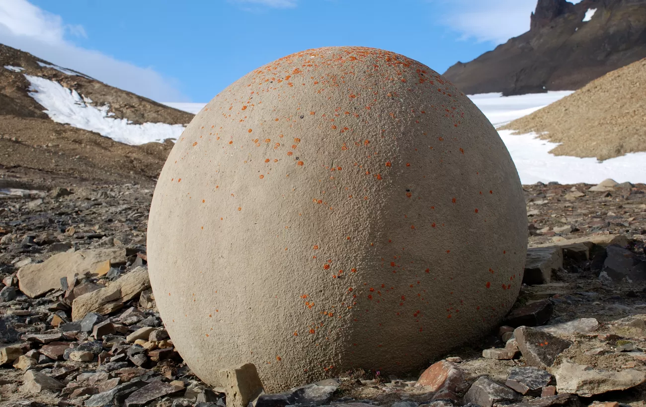 Journey to Franz Josef Land to see the unique, perfectly spherical stones that dot the landscape
