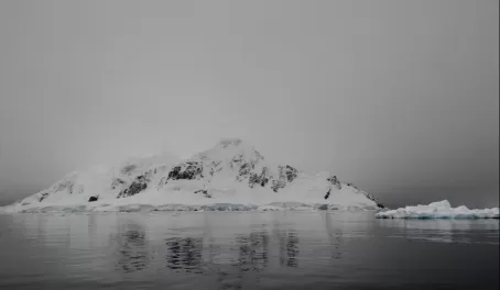 Another beautiful shot of the gray skies against the icebergs 