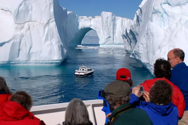 Cruise through impressive ice tunnels as you sail the Arctic