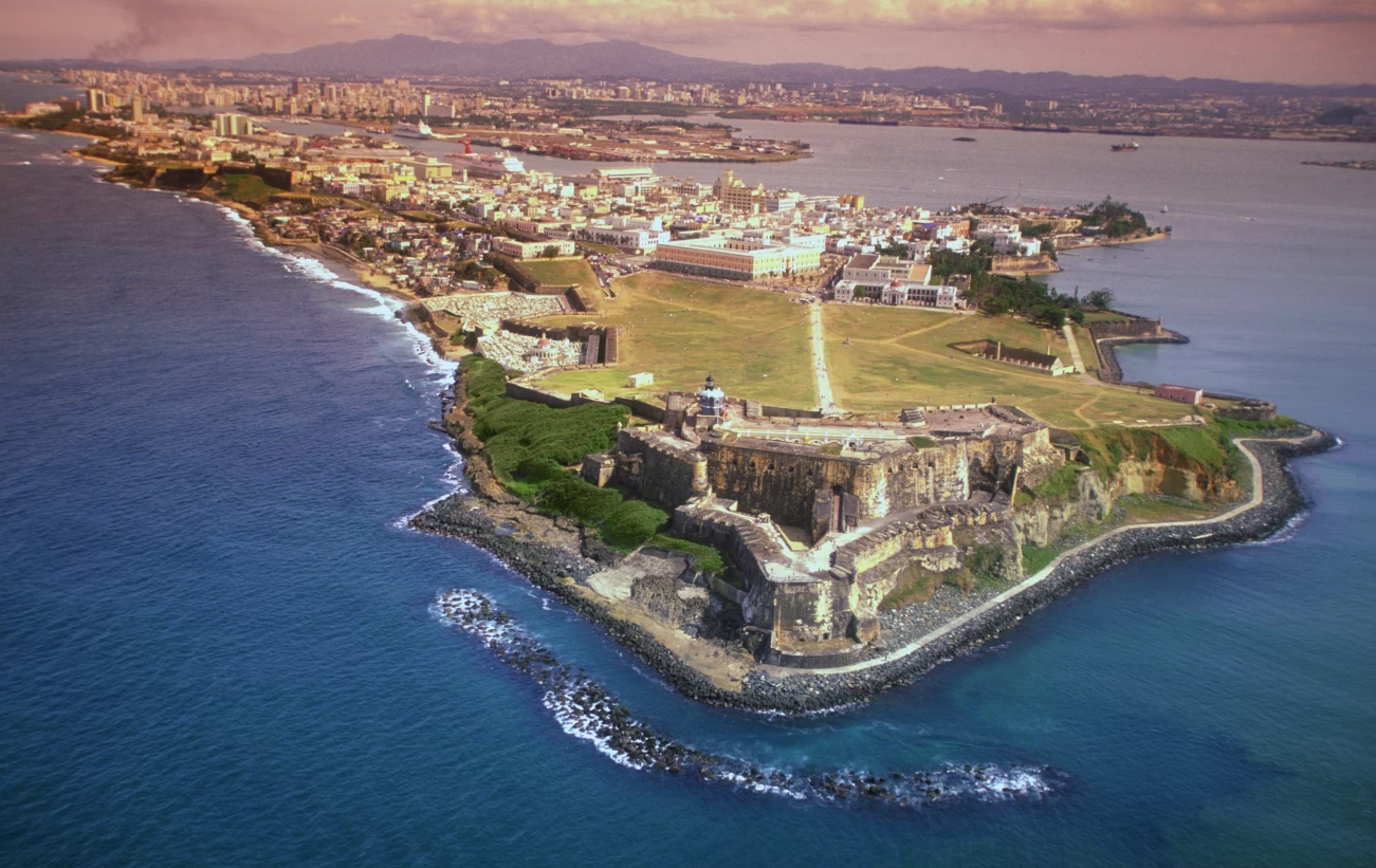 The looming fort walls of San Juan