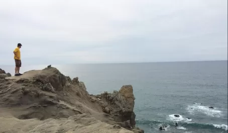 Hiking on the cliffs above the Baja coast